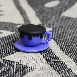 Monster High Doll G3 Coffin Bean Replacement .5" Purple Espresso Shot Coffee Cup